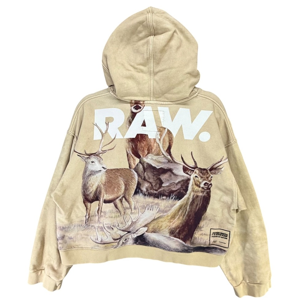G Star Raw Jaden Smithh Forces Of Nature Desert Hoodie Womens M Sand Deer Moose